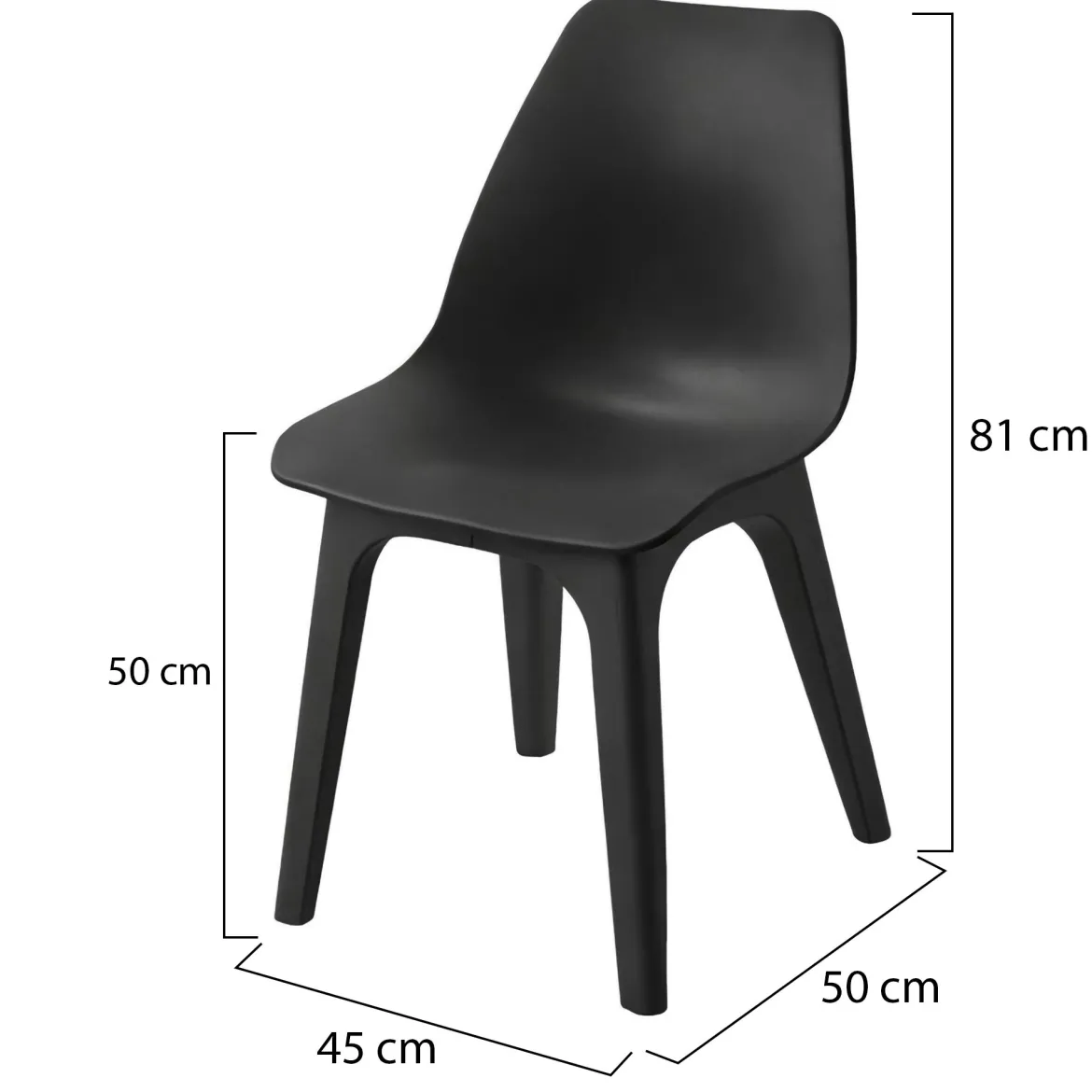 Sedia da Esterno Nero Antracite 4 Sedie Peso Supportato 120 kg, Sfumatura Colore Seduta Antracite Made in Italy - Montivilla