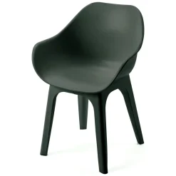 Sedia da Esterno Nero Antracite una Sedia Braccioli, Peso Supportato 120 kg Made in Italy - Wesconnett
