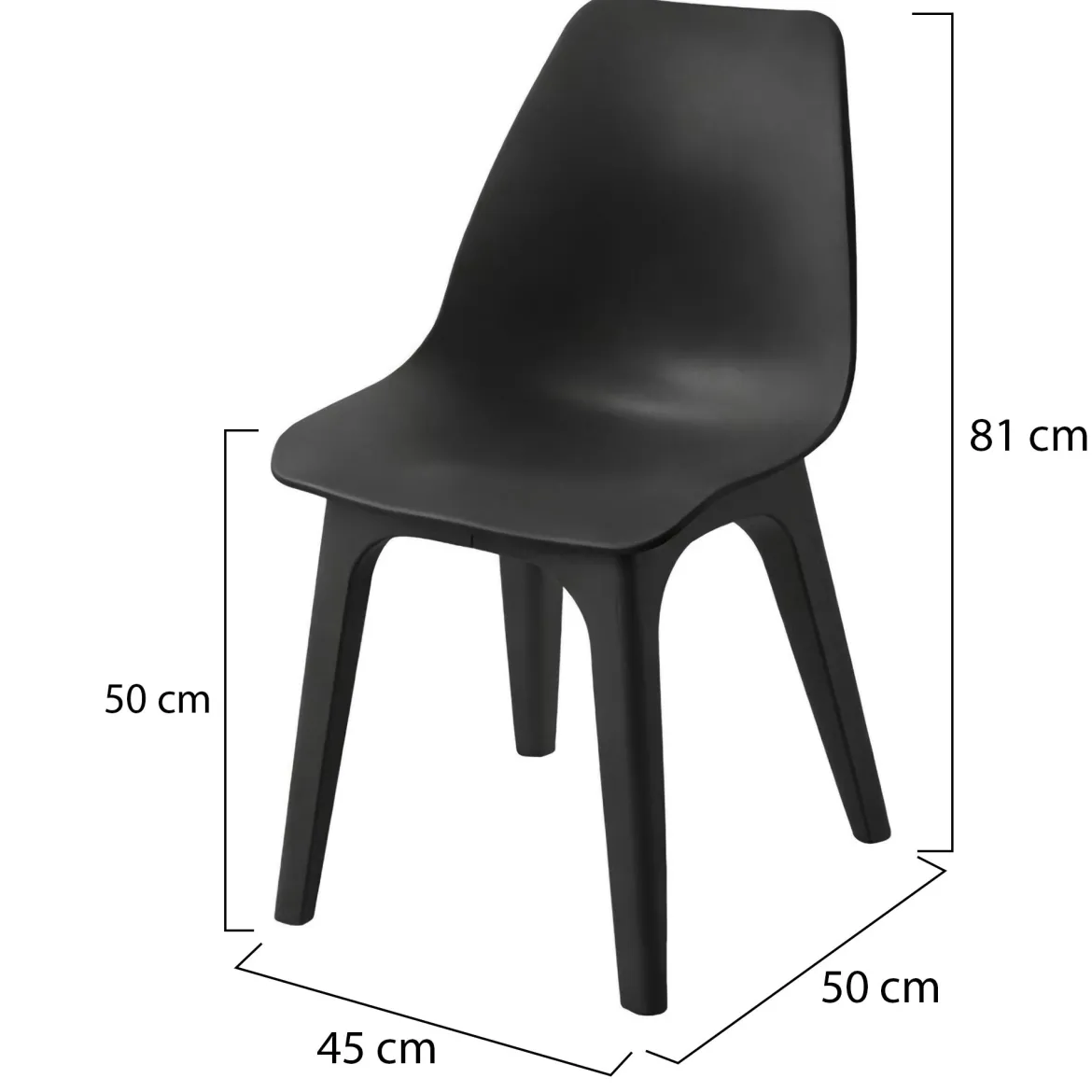 Sedia da Esterno Nero Antracite una Sedia Peso Supportato 120 kg, Sfumatura Colore Seduta Antracite Made in Italy - Montivilla