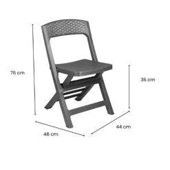 Sedia da Esterno Nero Antracite una Sedia Schienale Reclinabile, Multiposizione Made in Italy - Dozier