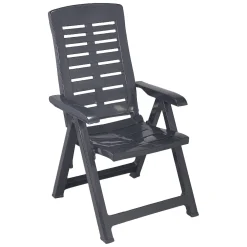 Sedia da Esterno Nero Antracite una Sedia Schienale Reclinabile, Multiposizione Made in Italy - Halsell