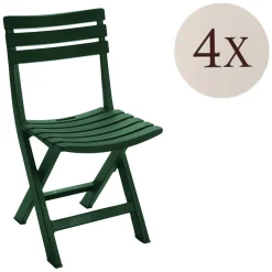Sedia da Esterno Verde 4 Sedie Pieghevole, Peso Supportato 120 kg Made in Italy - Jennie