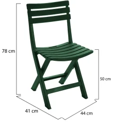 Sedia da Esterno Verde 4 Sedie Pieghevole, Peso Supportato 120 kg Made in Italy - Jennie
