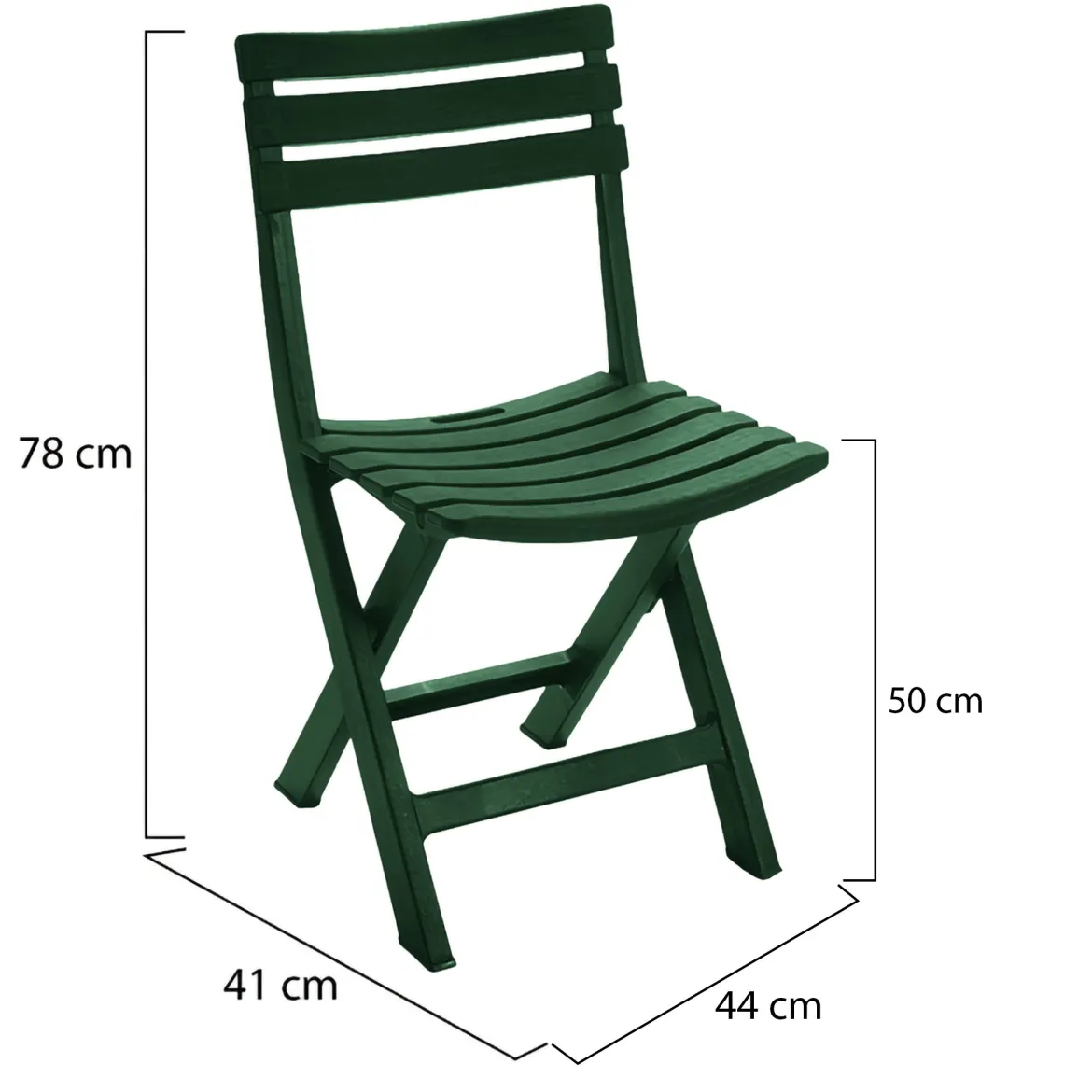 Sedia da Esterno Verde 4 Sedie Pieghevole, Peso Supportato 120 kg Made in Italy - Jennie