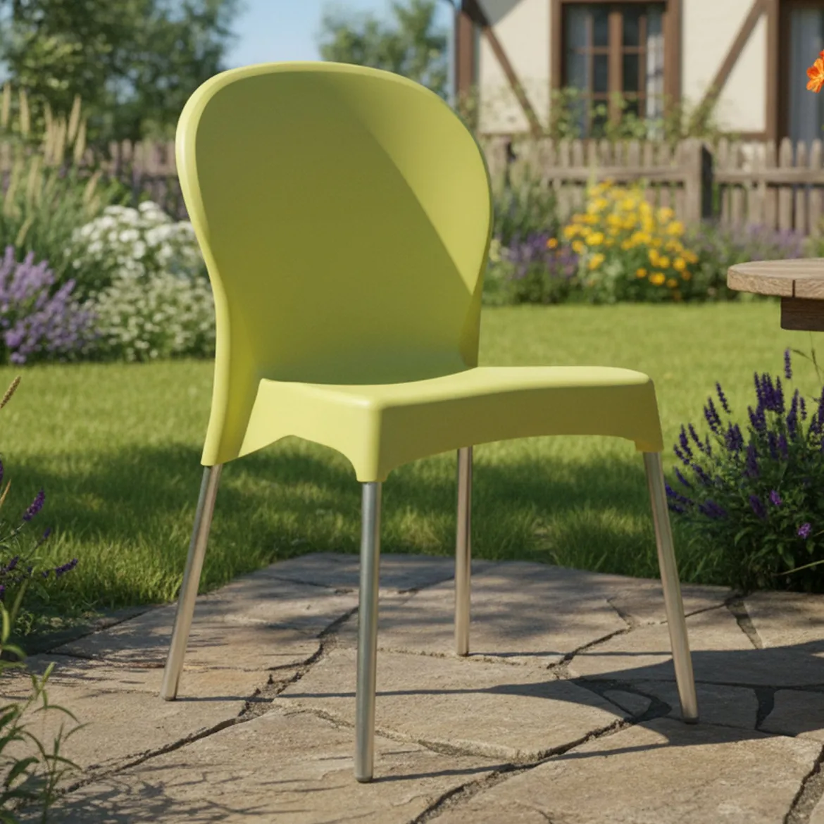 Sedia da Esterno Verde una Sedia Impilabile, Peso Supportato 120 kg Made in Italy - Linder