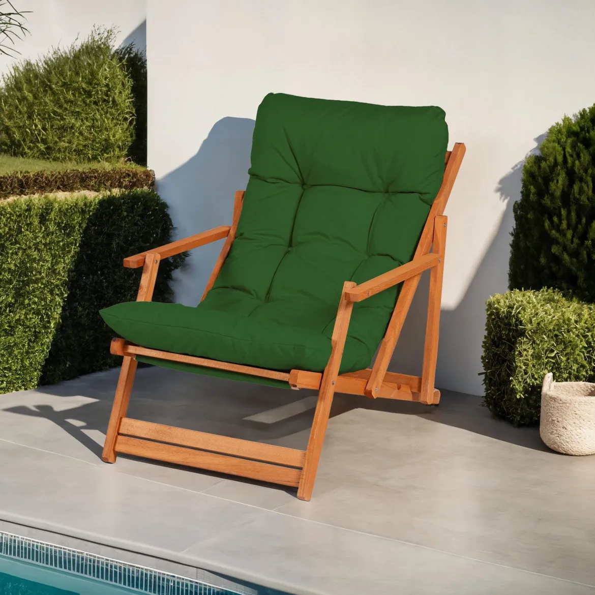Sedia da Esterno Verde una Sedia Schienale Reclinabile, Multiposizione Made in Italy - Dozier