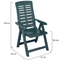 Sedia da Esterno Verde una Sedia Schienale Reclinabile, Multiposizione Made in Italy - Heflin