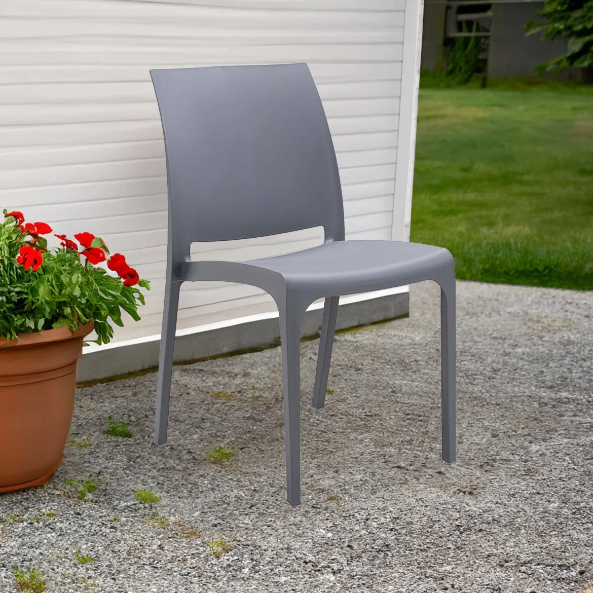 Sedia da giardino impilabile marrone - Ant