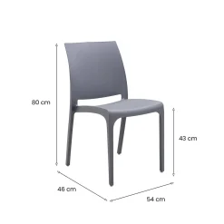 Sedia da giardino impilabile marrone - Ant