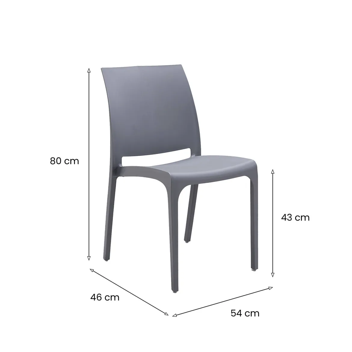 Sedia da giardino impilabile marrone - Ant