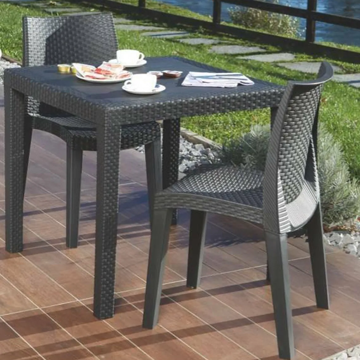 Sedia da giardino moderna impilabile bianco - Ant
