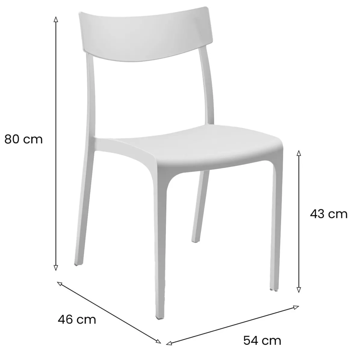 Sedia da terrazza impilabile grigio - Camogli