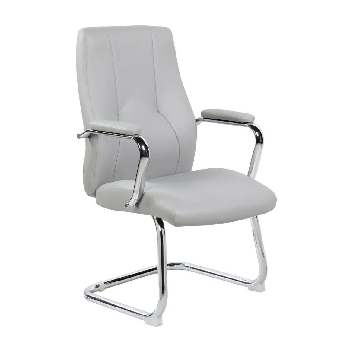 Sedia ergonomica imbottita in ecopelle nero - Lucana