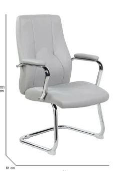 Sedia ergonomica imbottita in ecopelle nero - Lucana