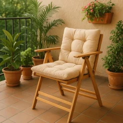 Sedia giardino imbottita in legno antracite - Zoldo
