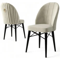 Sedia Grigio Chiaro Nero 6 Sedie Imbottito, Peso Supportato 120 kg - Perillis