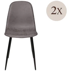 Sedia Grigio 2 Sedie Materiale Struttura in Metallo, Colore Seduta Grigio - Cerda