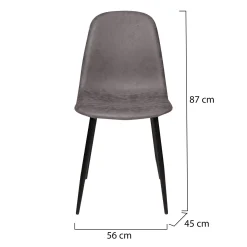 Sedia Grigio 2 Sedie Materiale Struttura in Metallo, Colore Seduta Grigio - Cerda