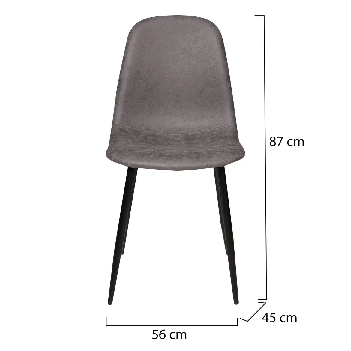 Sedia Grigio 2 Sedie Materiale Struttura in Metallo, Colore Seduta Grigio - Cerda