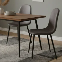 Sedia Grigio 2 Sedie Materiale Struttura in Metallo, Colore Seduta Grigio - Cerda