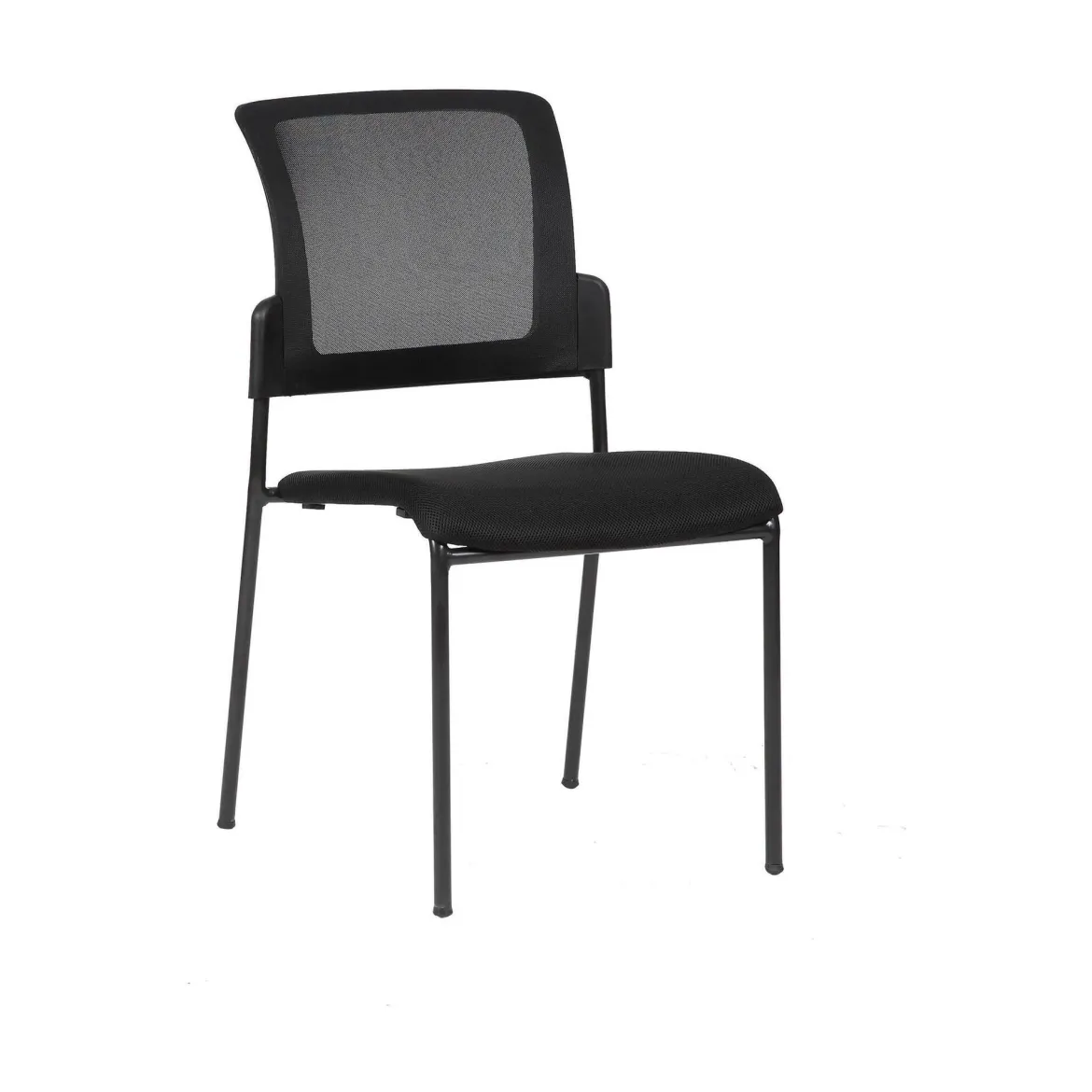 Sedia imbottita in tessuto nero - Baceno