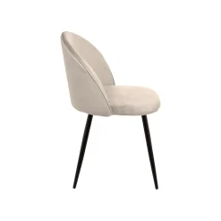 Sedia imbottita in velluto grigio chiaro - Achito