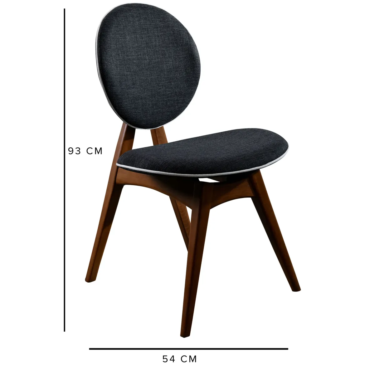 Sedia Marrone Noce 2 Sedie Imbottito, Peso Supportato 150 kg - Centrale
