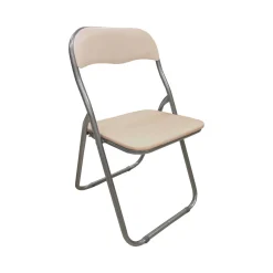 Sedia pieghevole imbottita beige struttura in metallo - Antenore