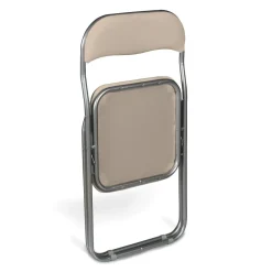 Sedia pieghevole imbottita beige struttura in metallo - Antenore