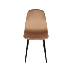 Sedia squadrata imbottita in velluto beige - Arter
