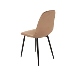Sedia squadrata imbottita in velluto beige - Arter