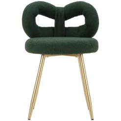 Sedia Verde oro una Sedia Seduta in Tessuto Effetto Bouclè, Imbottito - Rishik