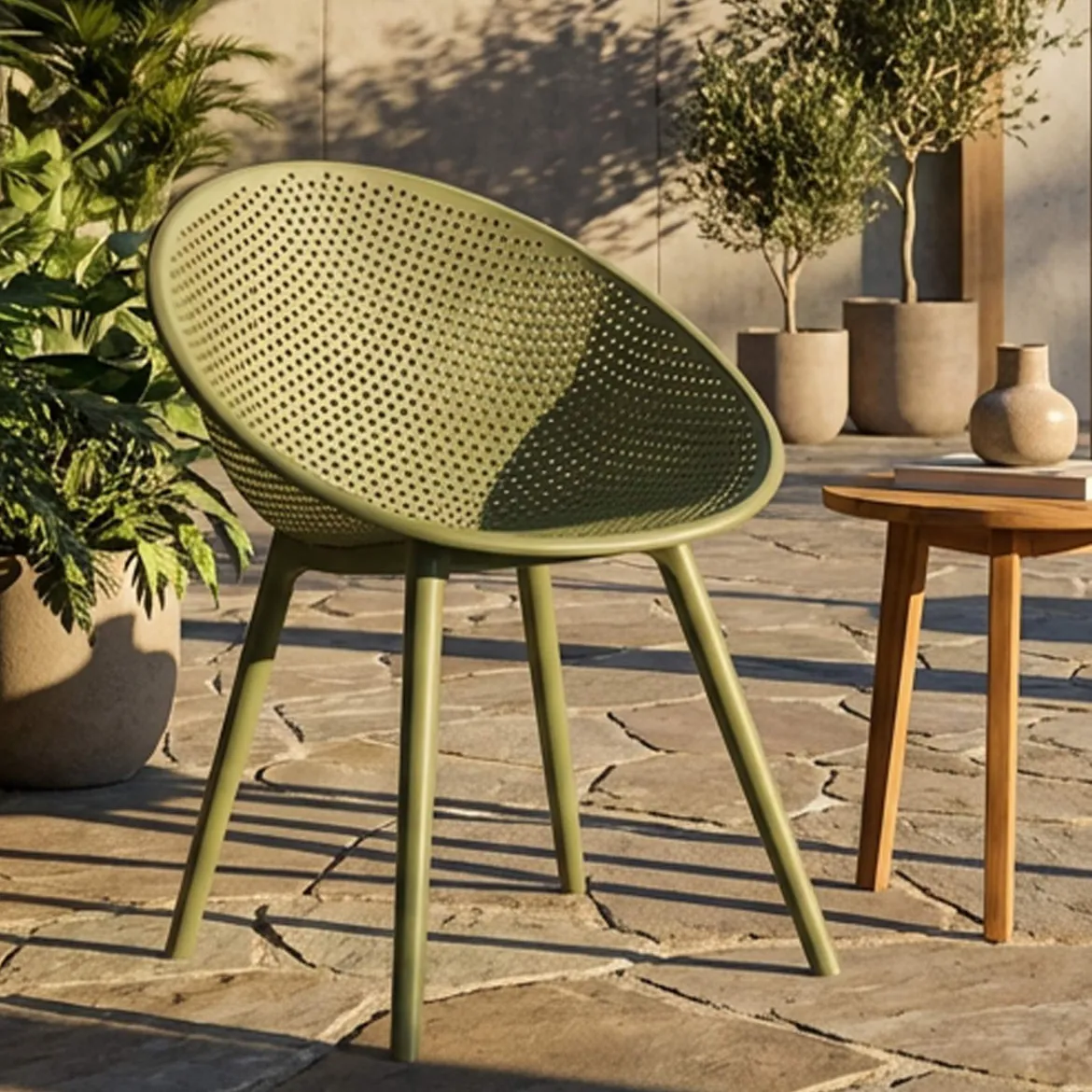 Sedia Verde 2 Sedie Adatto per Indoor/outdoor, Materiale Struttura in Plastica - Tansen