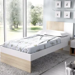 Set Camera da Letto Marrone Rovere Bianco 4 Cassetti 2 Ripiani, Ante - Oakhurst