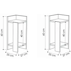 Set Comodini Grigio Tortora 4 Ripiani Colore Ripiano Grigio, Elementi Inclusi 2 Comodini - Tartano