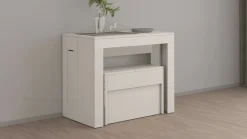 Set consolle allungabile 12 posti e 1 panca allungabile bianco - Badesi