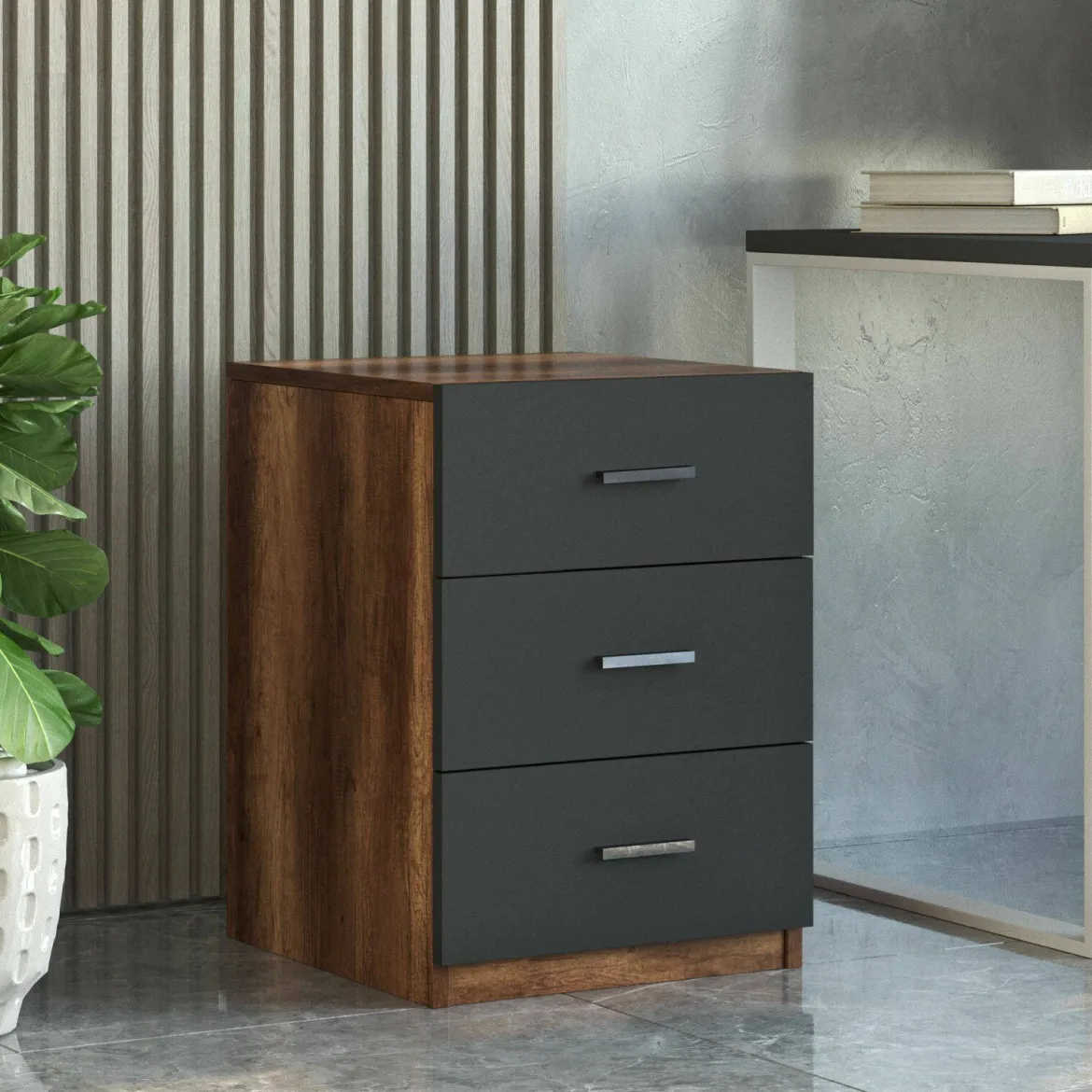 Set da ufficio Abutilon, Noce e Antracite