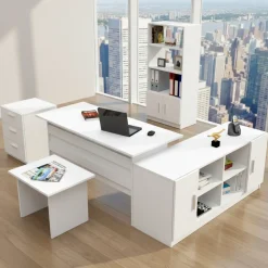 Set da ufficio Hilda, Bianco