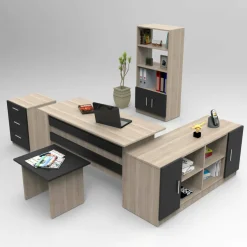 Set da ufficio Hilda, Quercia e Nero
