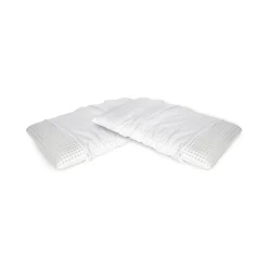 Set di 2 guanciali Alloro, Made in Italy, 70x39 h10 cm, Bianco