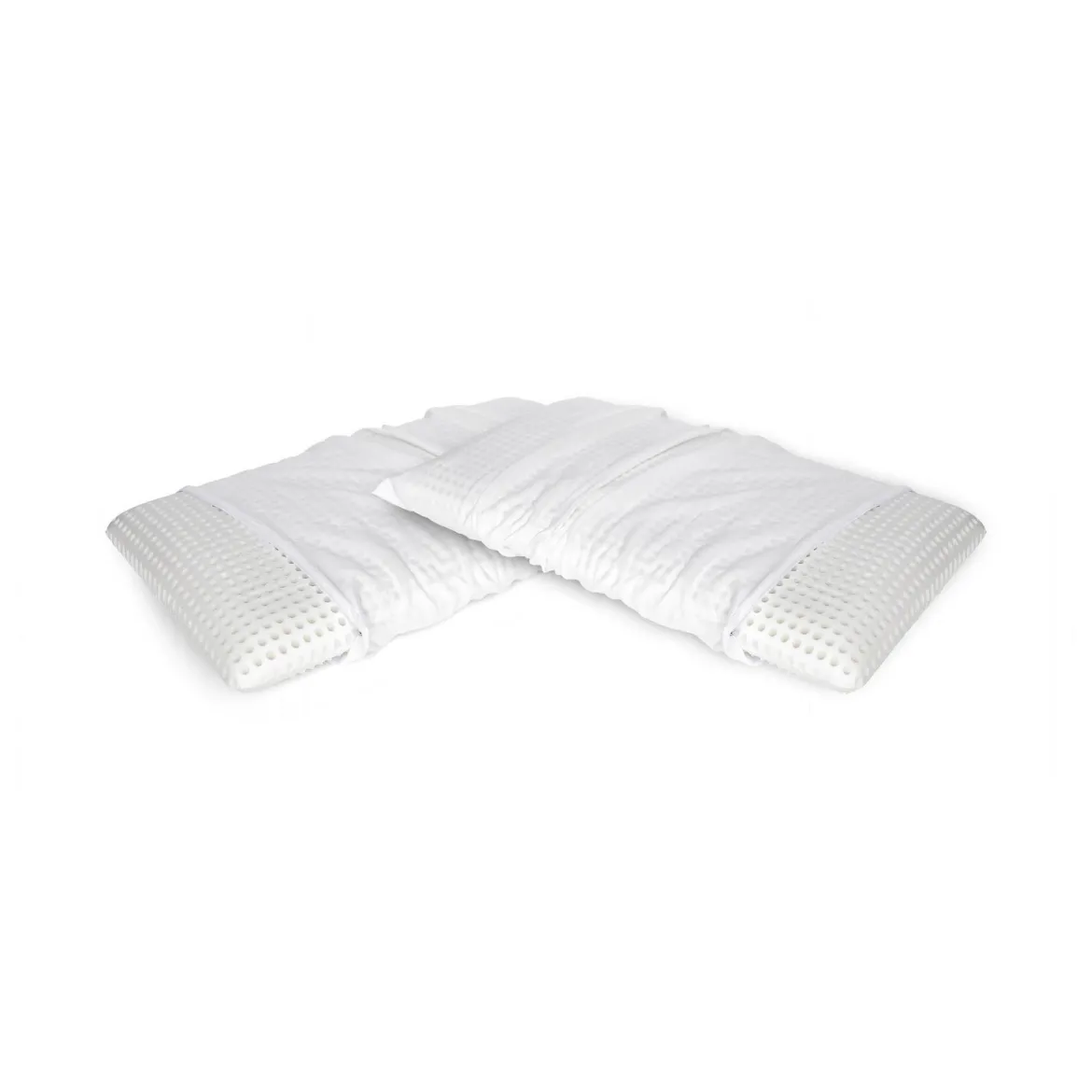 Set di 4 guanciali Alloro, Made in Italy, 70x39 h10 cm, Bianco