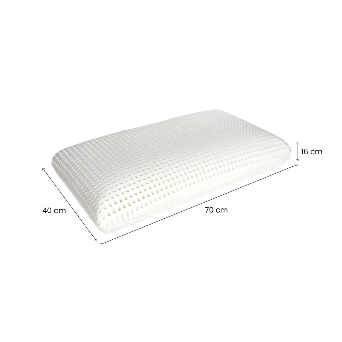Set di 2 guanciali Cerfoglio, Made in Italy, 70x40 h16 cm, Bianco