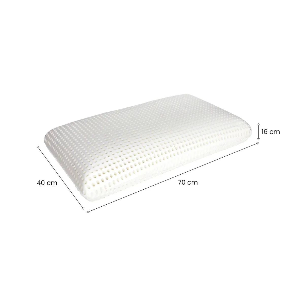 Set di 4 guanciali Cerfoglio, Made in Italy, 70x40 h16 cm, Bianco