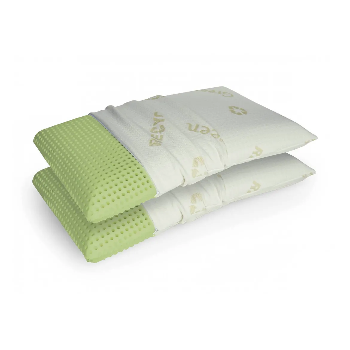 Set di 2 guanciali Maggiorana, Made in Italy, 73x43 h14 cm, Bianco