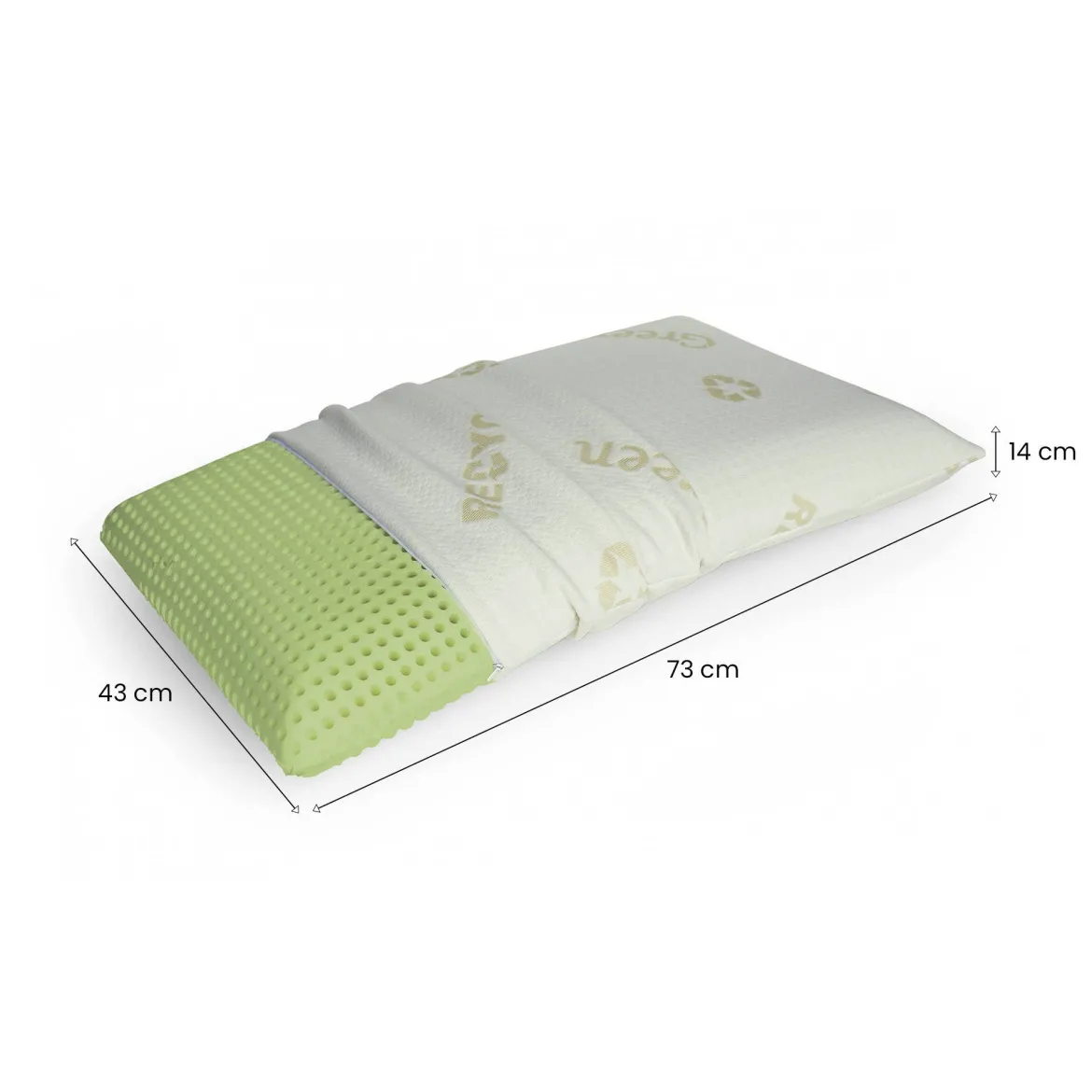 Set di 2 guanciali Maggiorana, Made in Italy, 73x43 h14 cm, Bianco