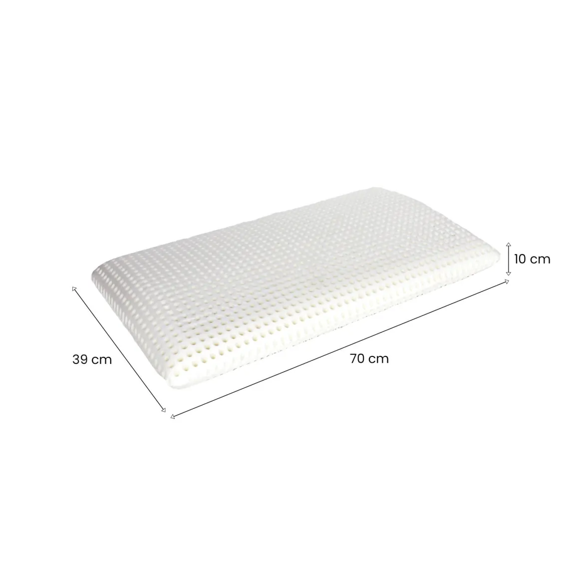 Set di 2 guanciali Menta, Made in Italy, 70x39 h10 cm, Bianco