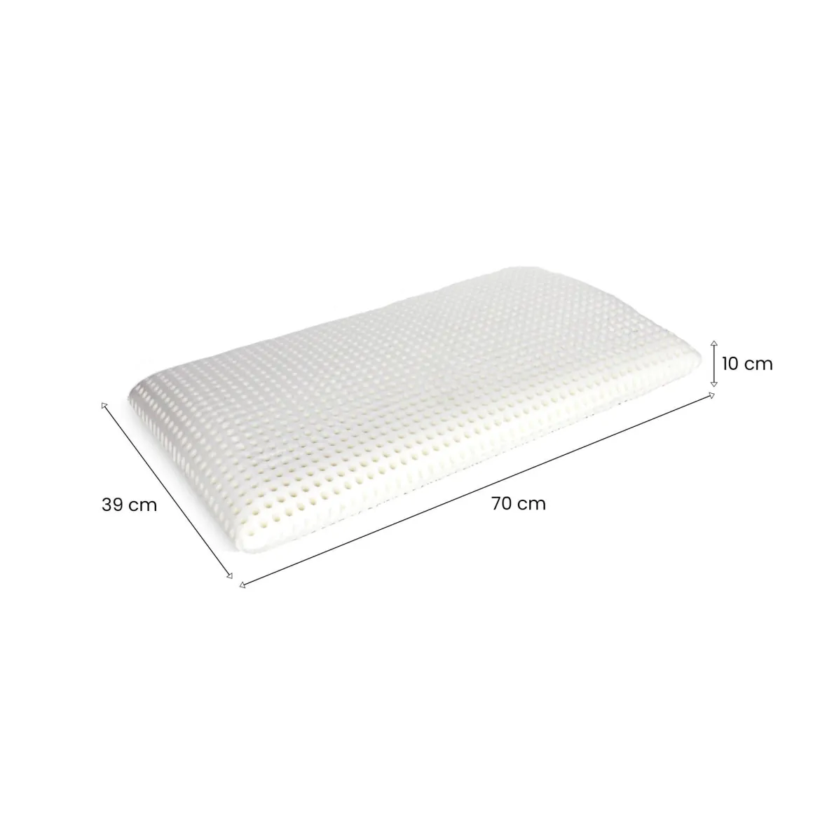 Set di 4 guanciali Menta, Made in Italy, 70x39 h10 cm, Bianco