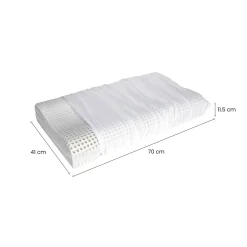 Set di 2 guanciali Origano, Made in Italy, 70x41 h12 cm, Bianco
