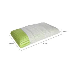 Set di 2 guanciali Rosmarino, Made in Italy, 70x40 h16 cm, Bianco