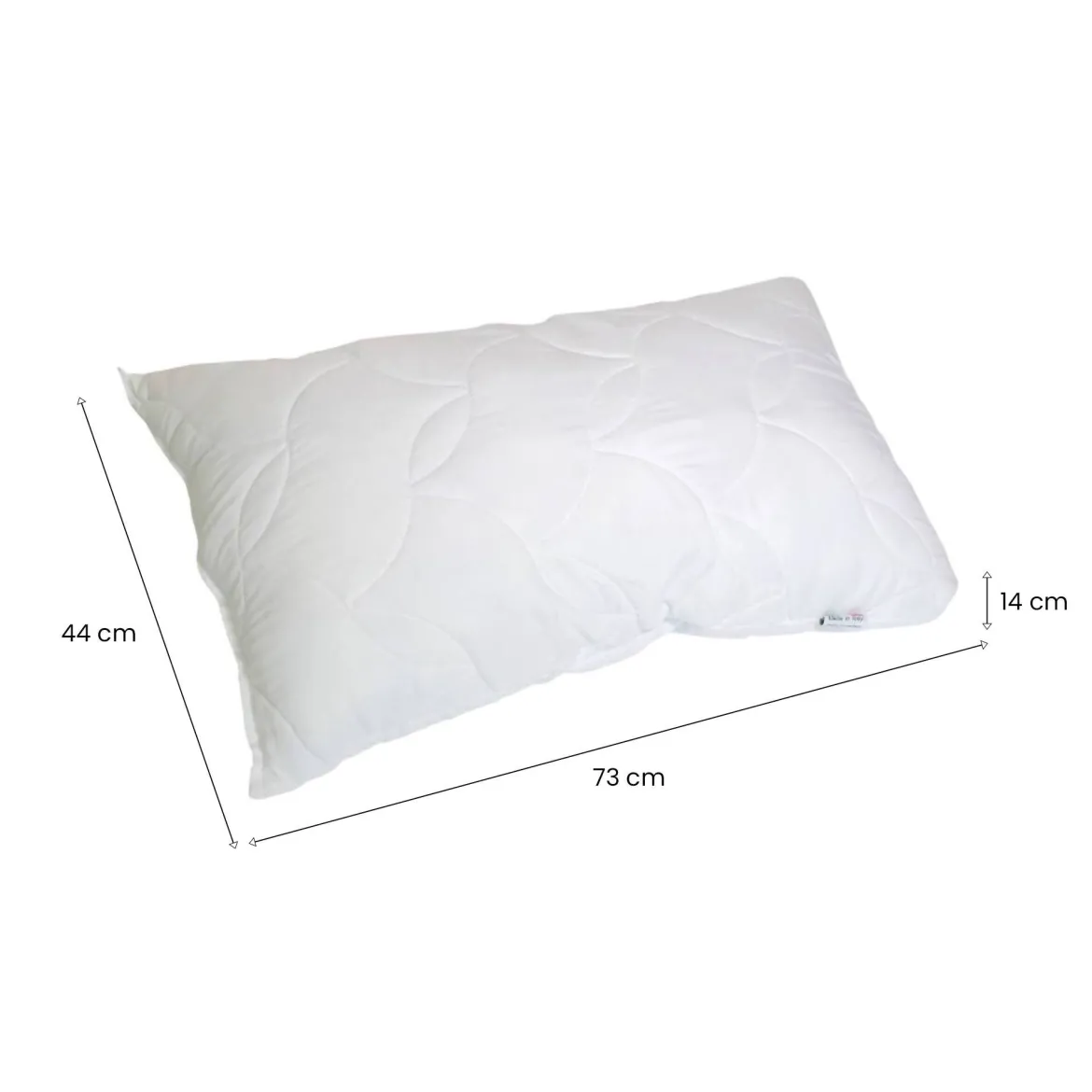 Set di 2 guanciali Salvia, Made in Italy, 73x44 h14 cm, Bianco